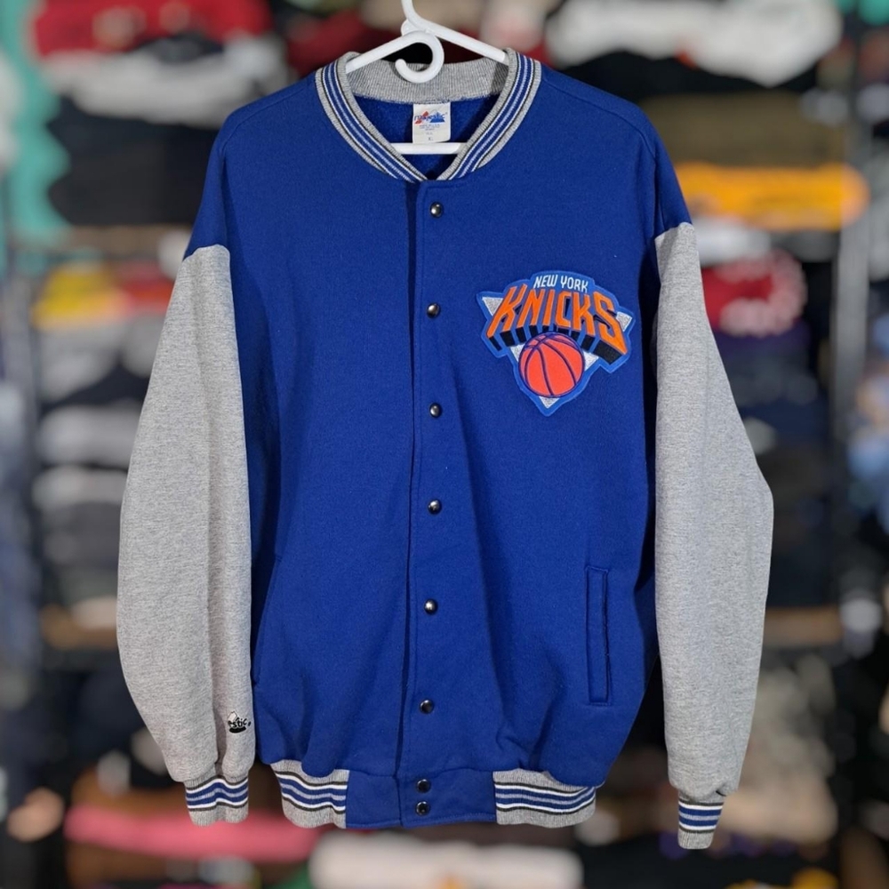 NBA New York Knicks Full Snap Fleece Jacket Majestic Size XL Made In USA